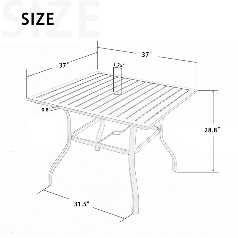 Simple striped dining table and chairs five-piece set, easy to clean, sunscreen, waterproof and rustproof