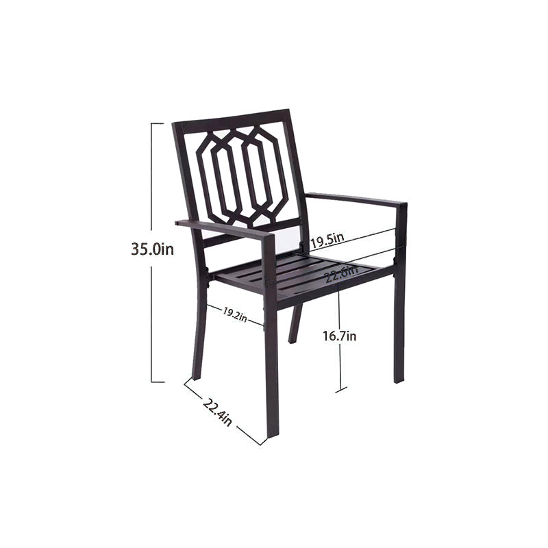 Waterproof and rust-proof square wrought iron table and chairs can be customized wholesale, reserved outdoor umbrella position