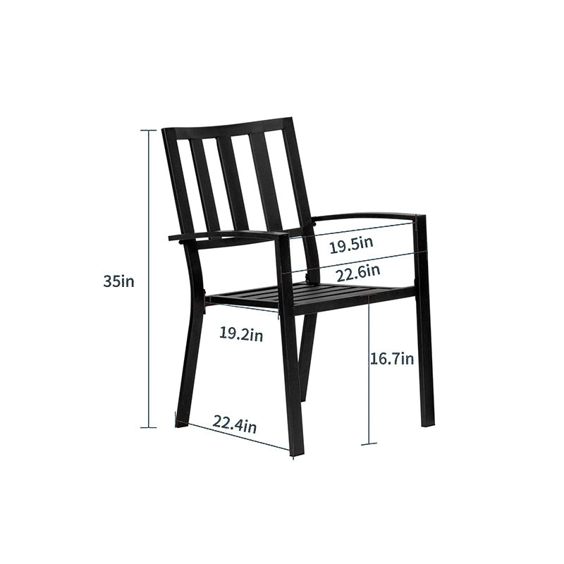 Open-air balcony simple striped outdoor table and chairs three-piece set