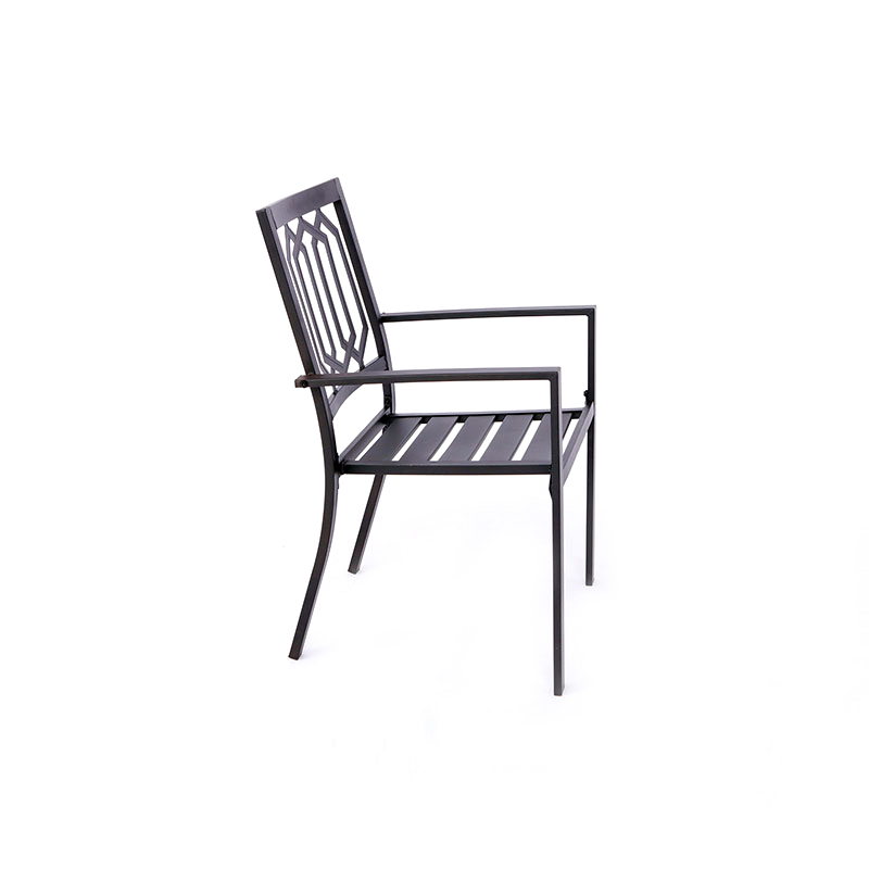 Modern villa garden terrace wrought iron three-piece dining table and chair combination